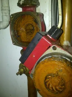 Boiler pump blocked with sludge