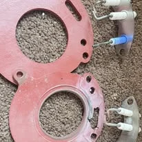 Boiler burner and gaskets removed for cleaning during a service