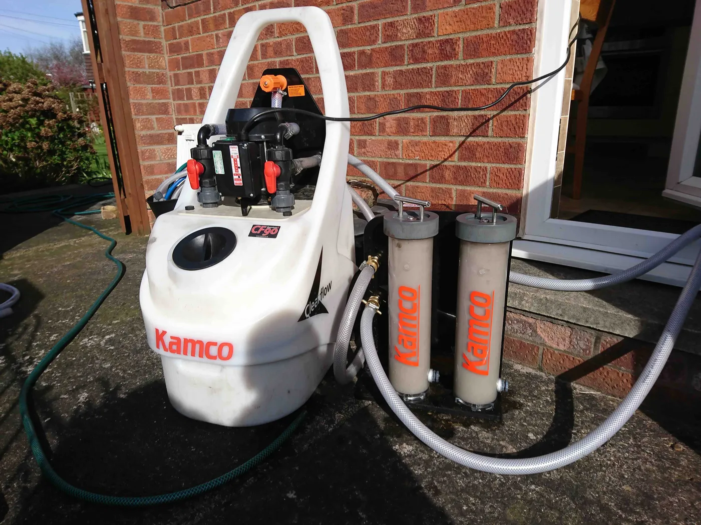 Power flush machine ready for a job